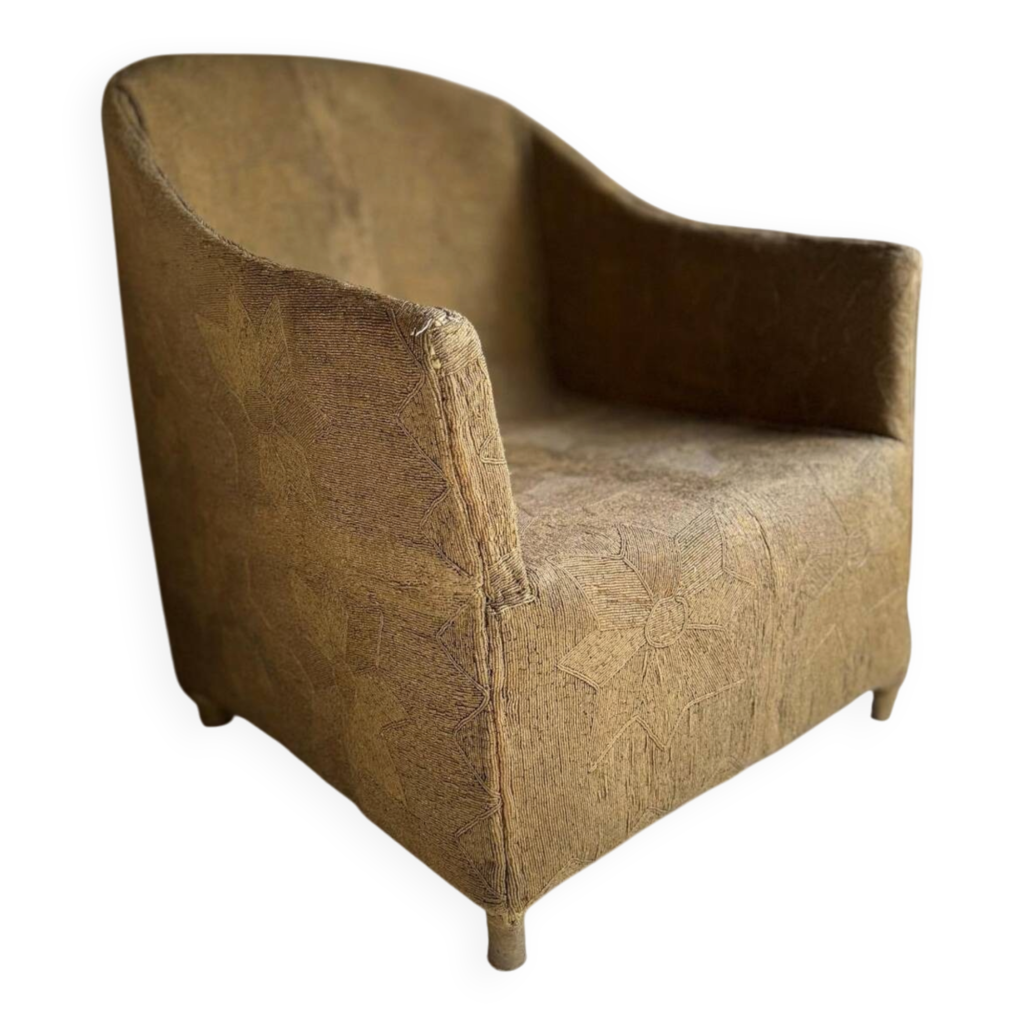 Fauteuil perlé doré -nigeria
