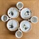 Coffee cups and plates Poterie de La Colombe tachist stoneware 50/60