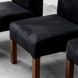 set di quattro sedie velluto legno anni '70 vintage modernariato