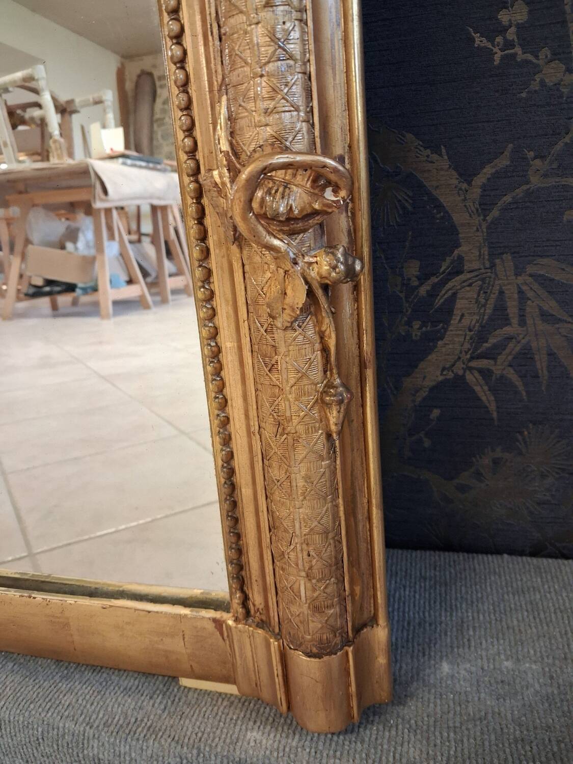 19th century mirror 205 x 147