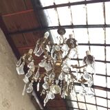 Lustre bronze et cristal 8 branches