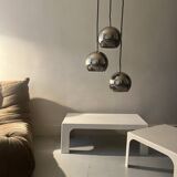 Prisunic coffee table in off-white fiberglass, 1970s design