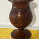 Vintage Turned and Carved Wooden Vase - Vine Decor H 28 cm