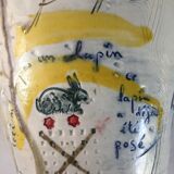 Thierry Basile vase in enamelled sandstone with abstract decoration