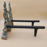 Pair of bronze andirons