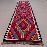 Old turkish kilim runner 367x86 cm