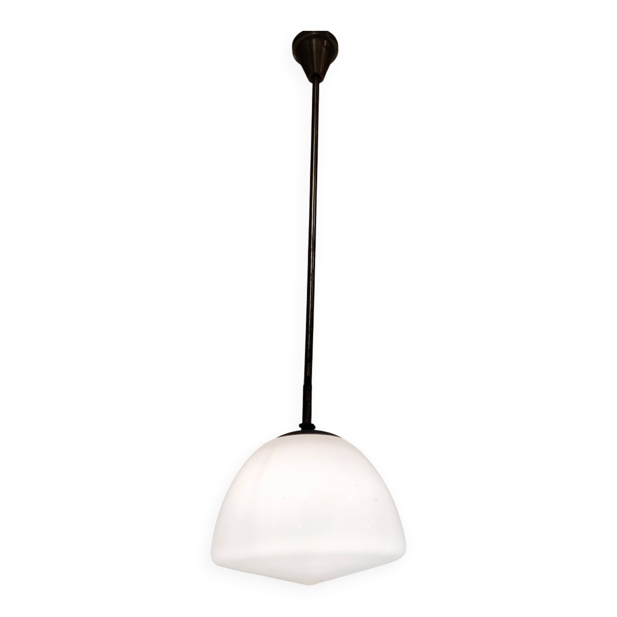 Antique opaline pendant light, 1930s
