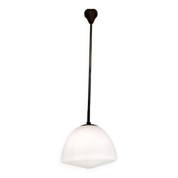 Antique opaline pendant light, 1930s