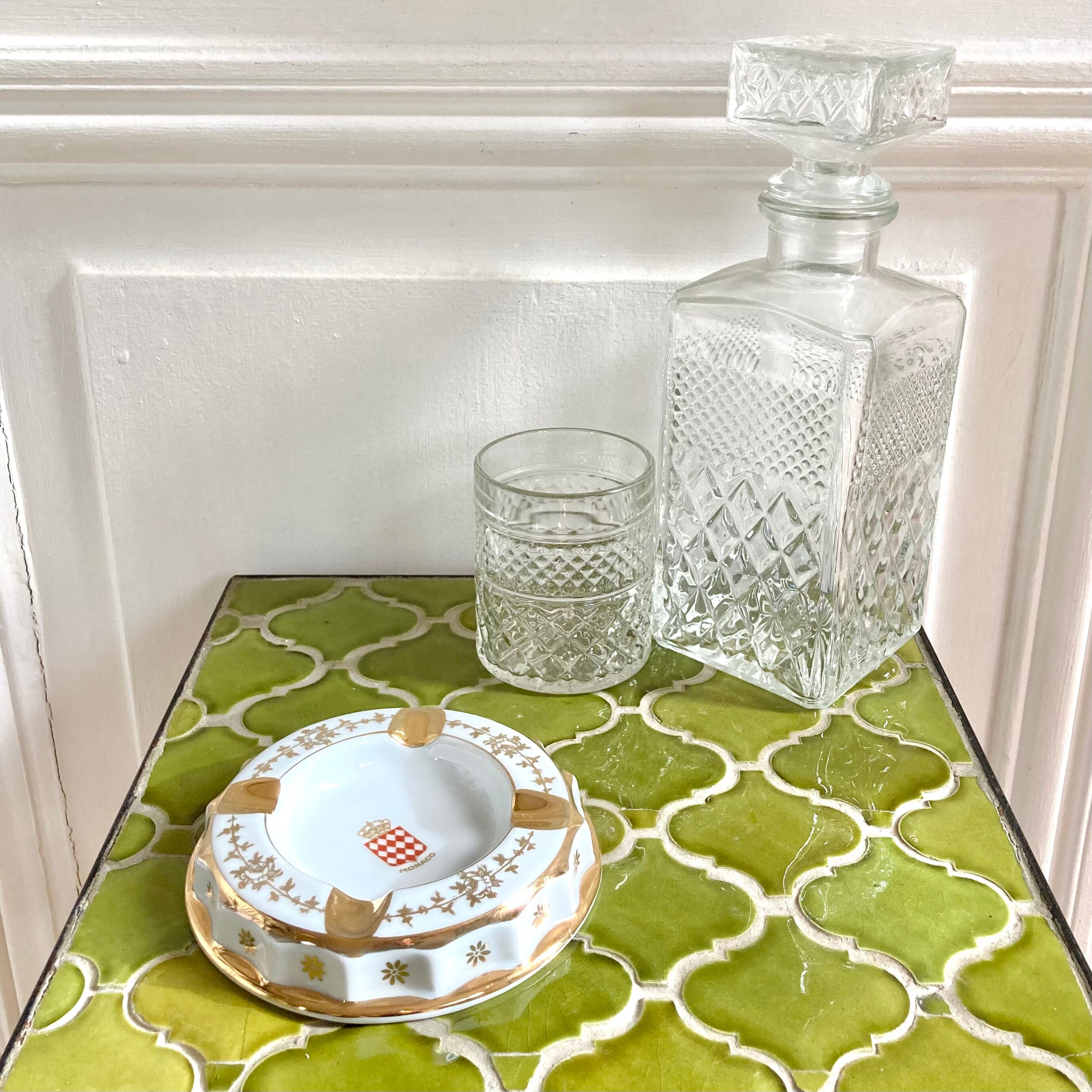 Vintage Limoges porcelain ashtray with Monaco decor