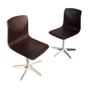 Paire de chaises Pagholz années 60 pied étoilé