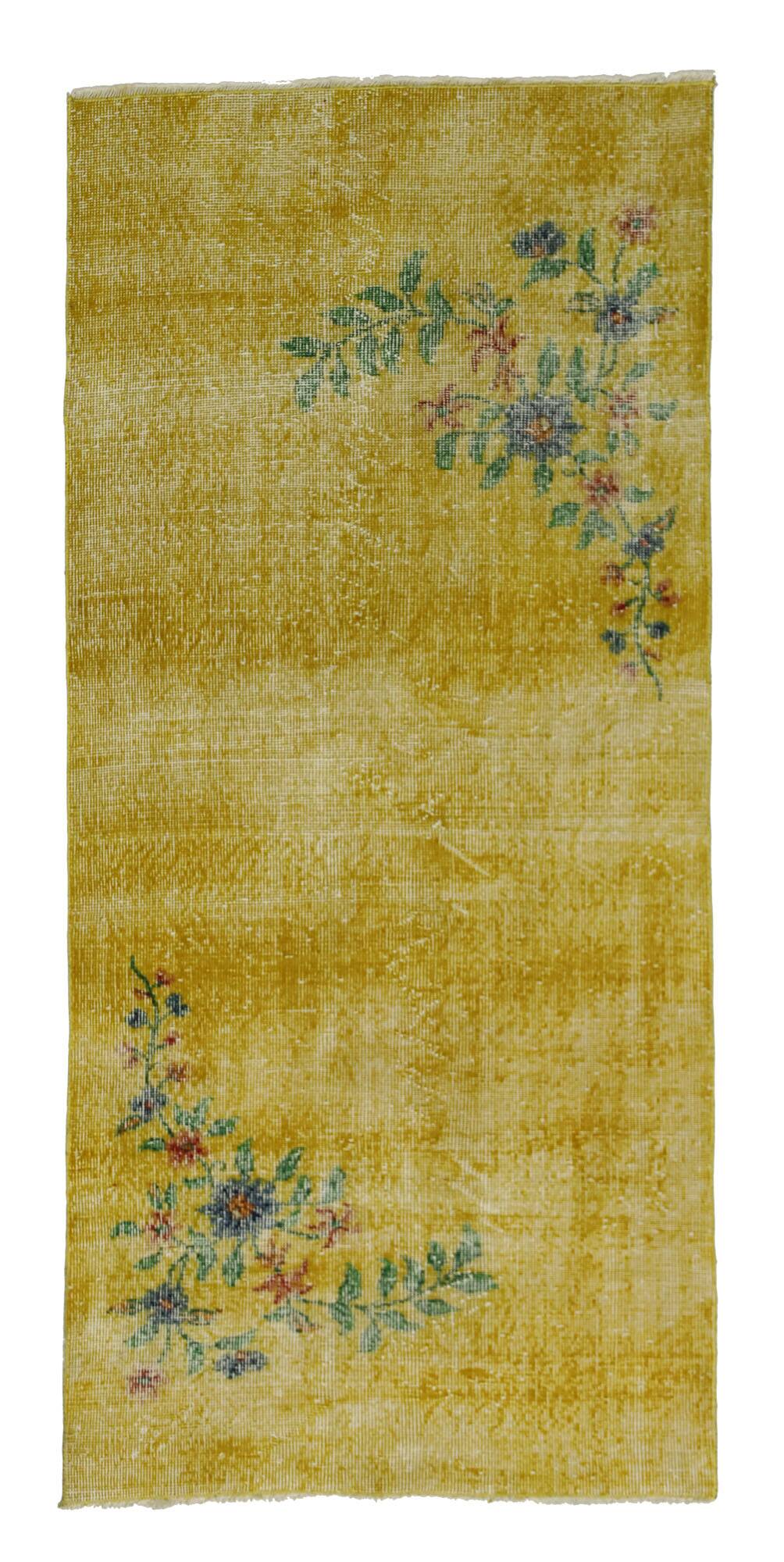 ONE-OF-A-KIND TURKISH HANDWOVEN VINTAGE RUG - RUSTIC VINTAGE CHARM 203X 93