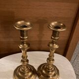Pair of solid brass candlesticks