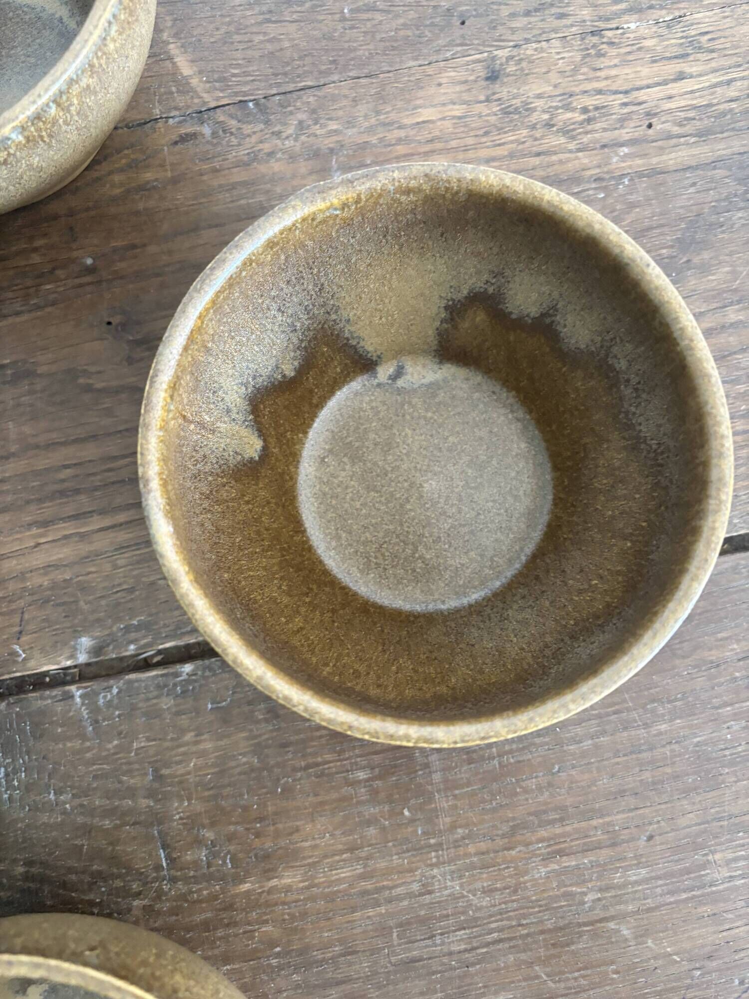 Set of 7 brown stoneware bowls from Digoin.