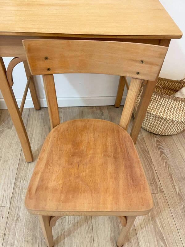 Pupitre/Bureau enfant et sa chaise - Baumann - Années 50/60
