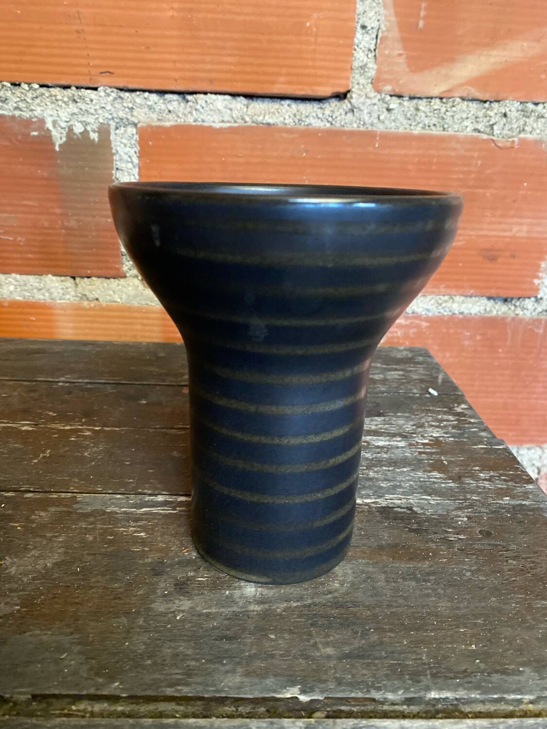 Vase CUBA Aza Selection Made In Germany Black Brown Ceramic Vintage