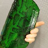 Old wall lamp made of hard pressed green glass.