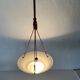 Art Deco suspended lamp in white marble-effect glass, 1940s, Germany.