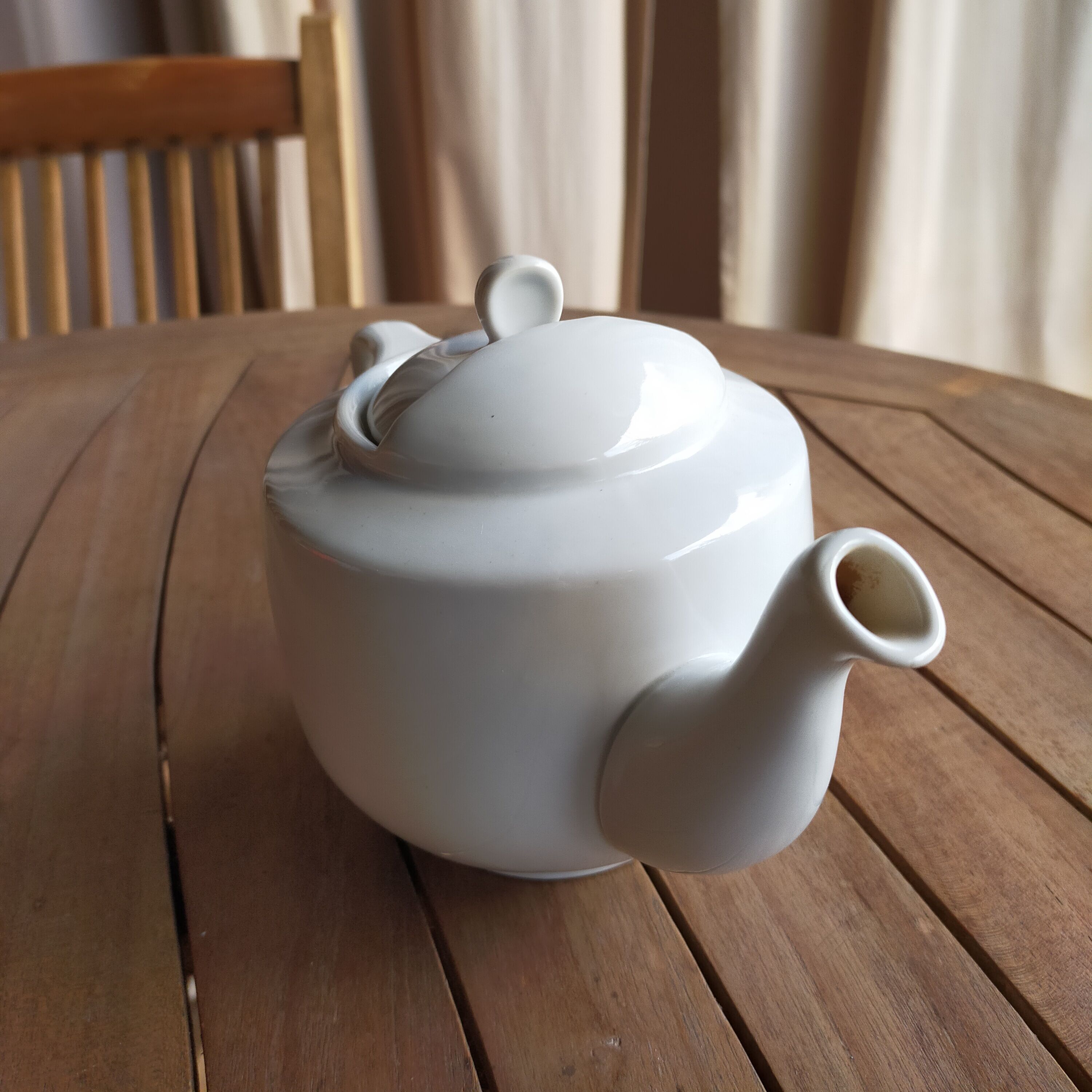 White porcelain teapot