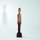 Dutch Brutalist carved wood sculpture of woman's figure, height 95cm, 1970s