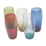 5 old multicolored glasses