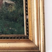 Original Vintage Oil Painting of a Cottage with Garden ( circa 1940)