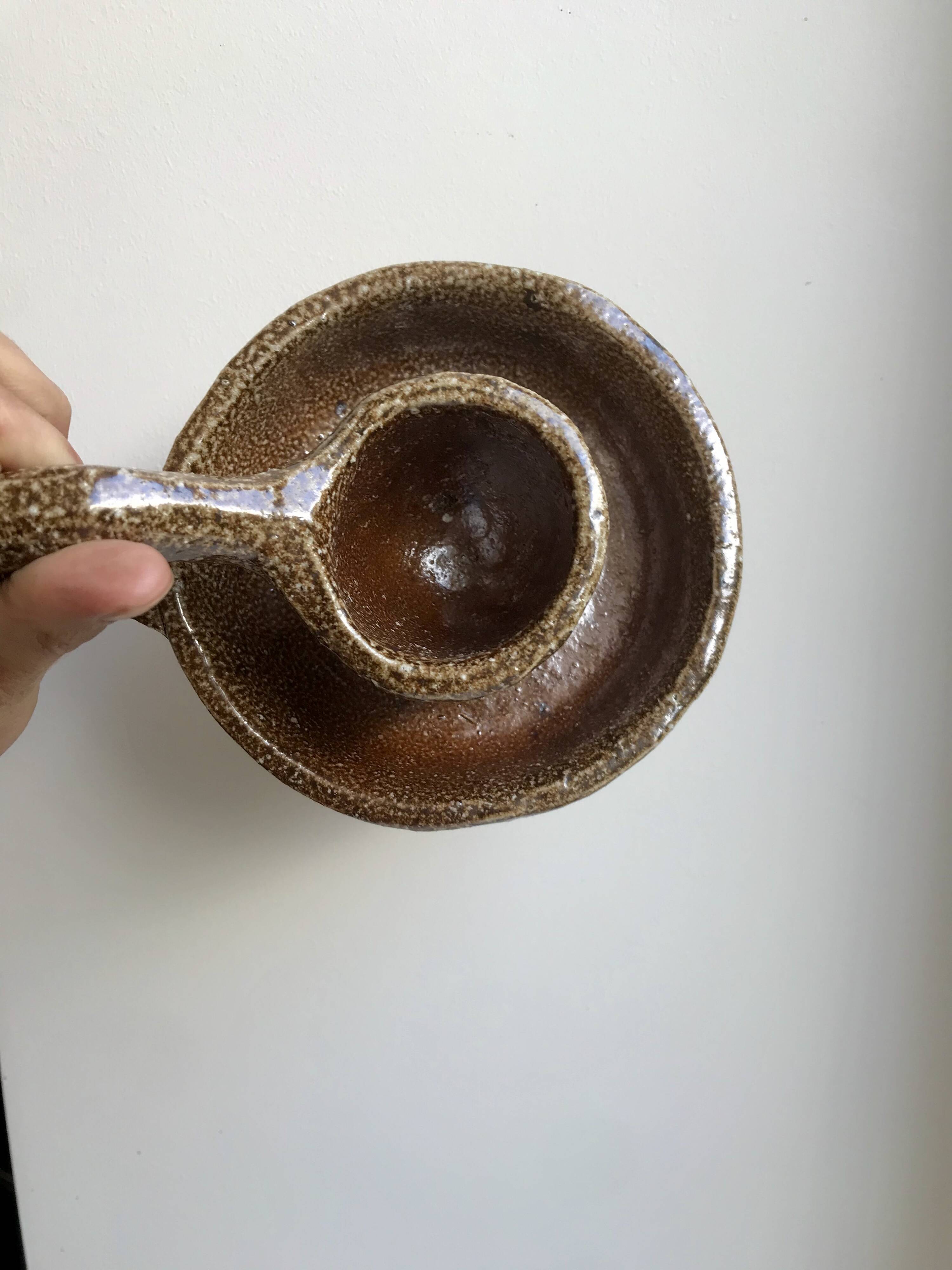 Ceramic candle holder pottery 70s