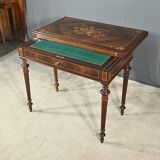 Table à système en marqueterie, style louis xvi – 2ème moitié xixe