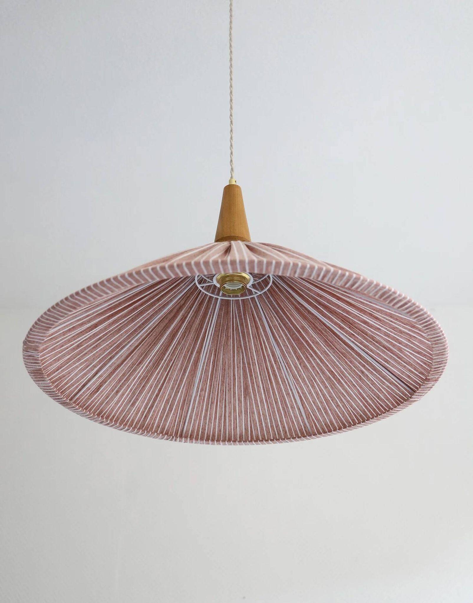 Suspension ELEONORE — 60 cm, lin et coton rayé terra