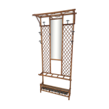 Rattan wall coat rack year 50s