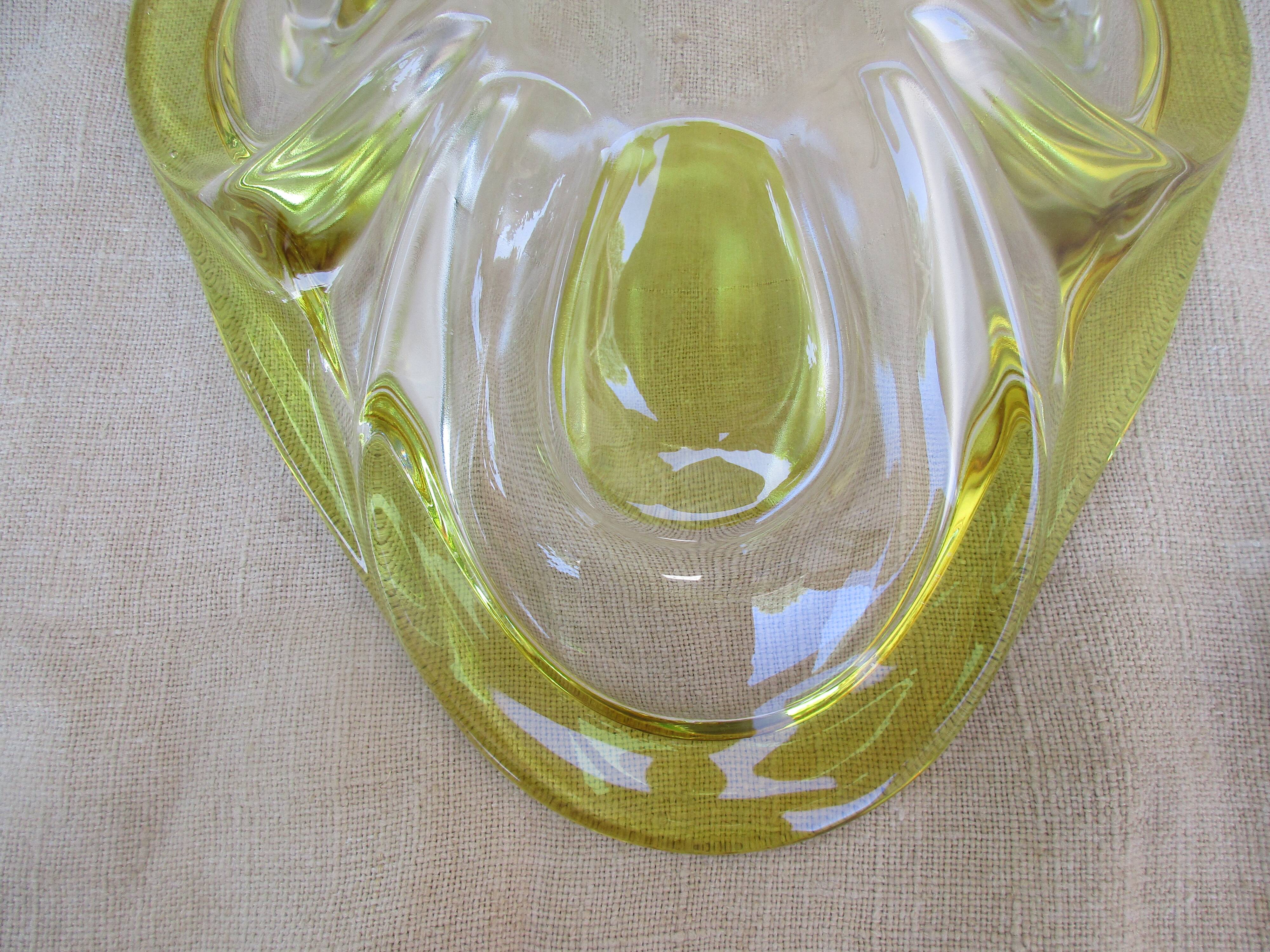 Yellow glass fruit cut