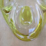 Coupe a fruits en verre colore jaune
