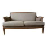 Two-seater canapé in Restoration / Louis-Philippe style – Reupholstered by an artisan.