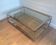 Coffee Table with Double Top in Chrome and Brass Balls at the Corners, Trav