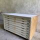 Map cabinet, vintage wooden architect's plan cabinet with 8 drawers