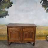 Low Norman sideboard carved in 19th century oak