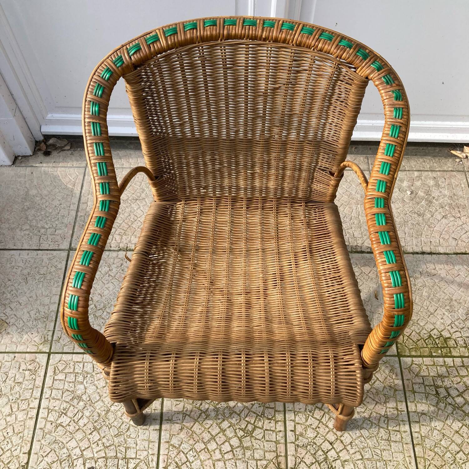Fauteuil en osier vintage