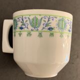 10 cups and 10 saucers in fine porcelain bernardaud cie, limoges for christofle, model eridan