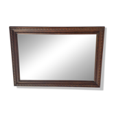 Grand miroir ancien biseauté cadre en bois sculpté