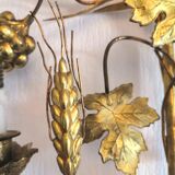 Pair of sconces flor'art leaves and bunches of grapes 60s