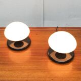 Vintage Swiss marble and glass table lamps by Optelma, set of 2.