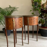 Pair of bedside tables in the shape of a stab, Louis XVI style