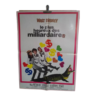 Affiche de cinéma pliée le plus heureux des milliardaires 1967