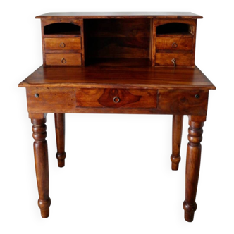 Solid walnut stepped desk