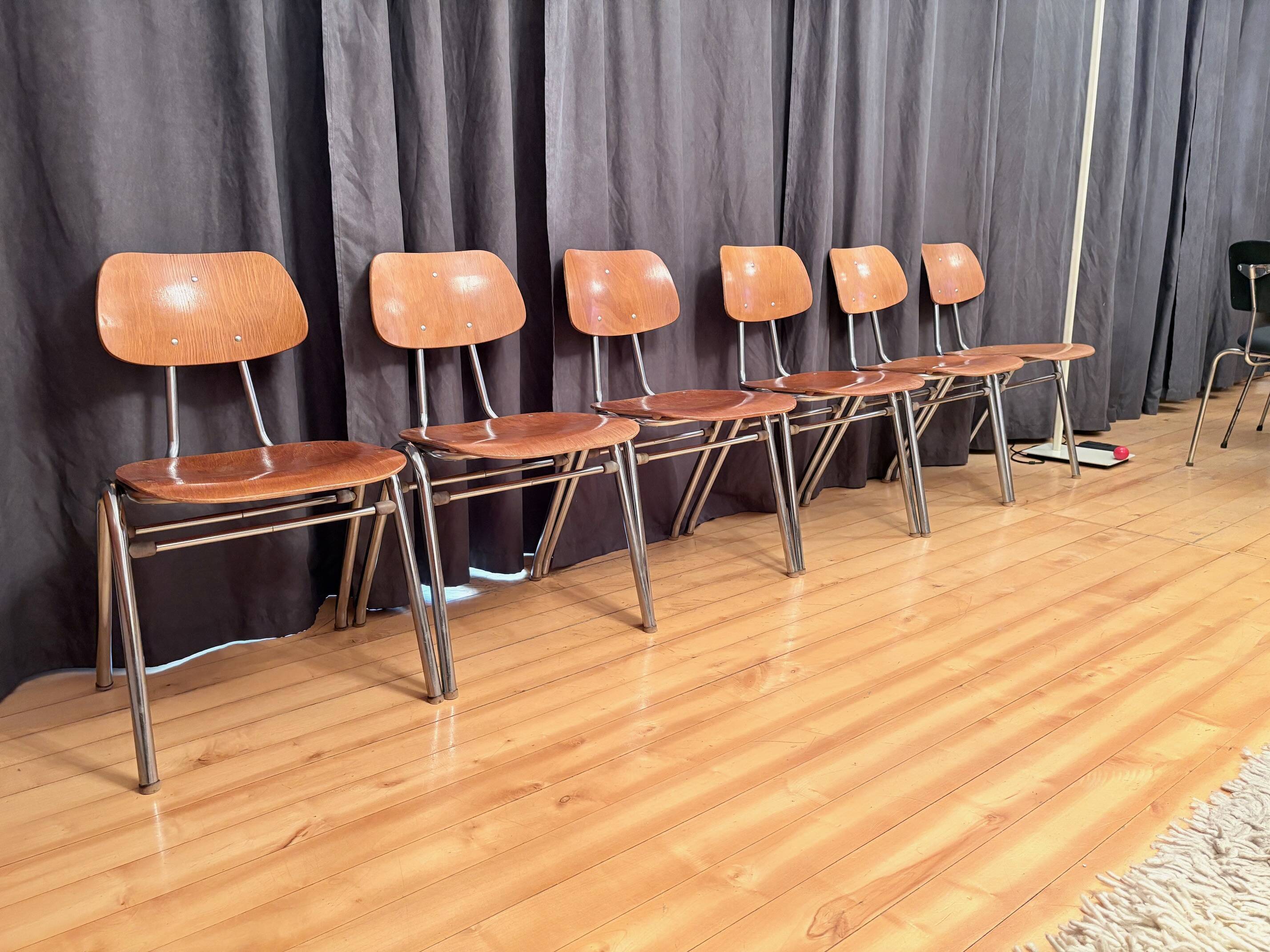 Set of six KN-38 chairs designed by Karl Nothhelfer for VS Möbel, Germany,