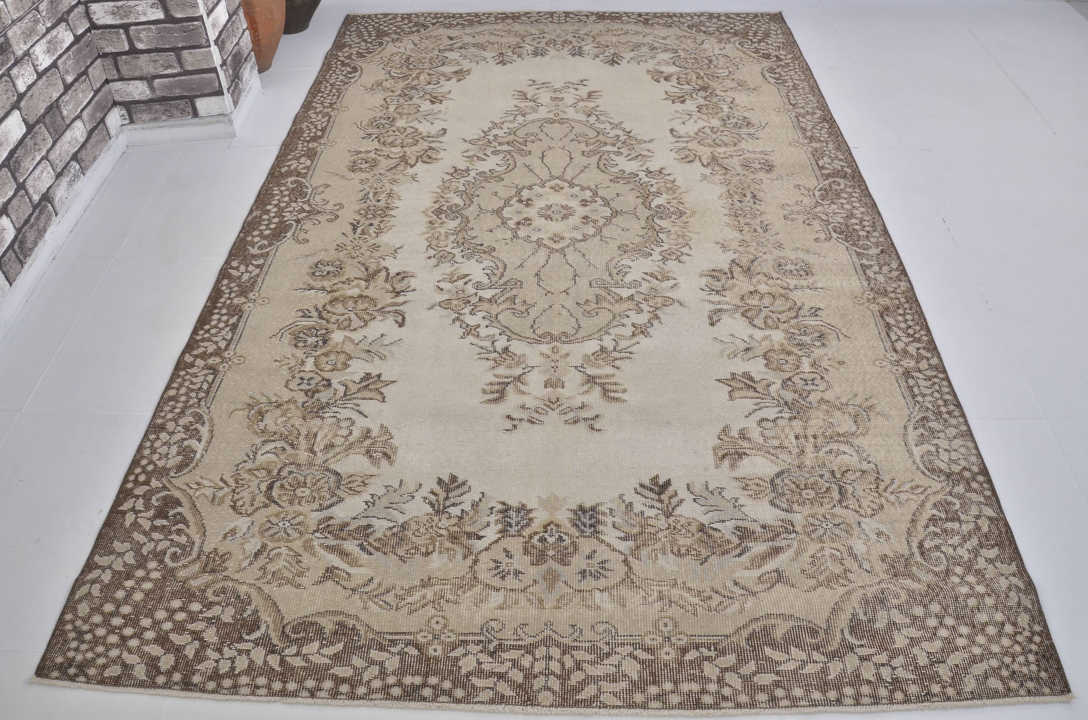Vintage Wool Oushak Turkish Rug sku 2200