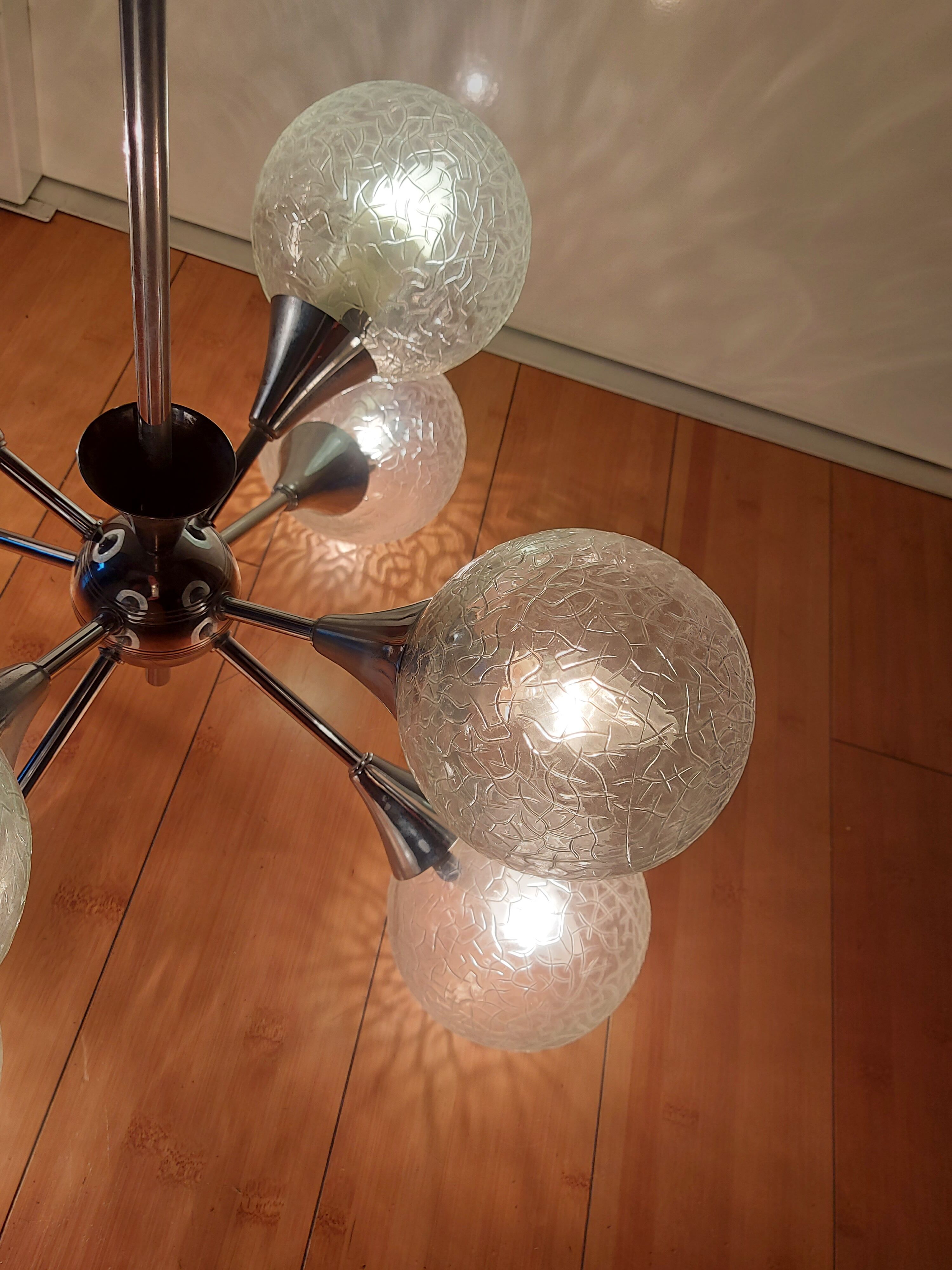 Vintage sputnik chandelier 70'S , 8 lights