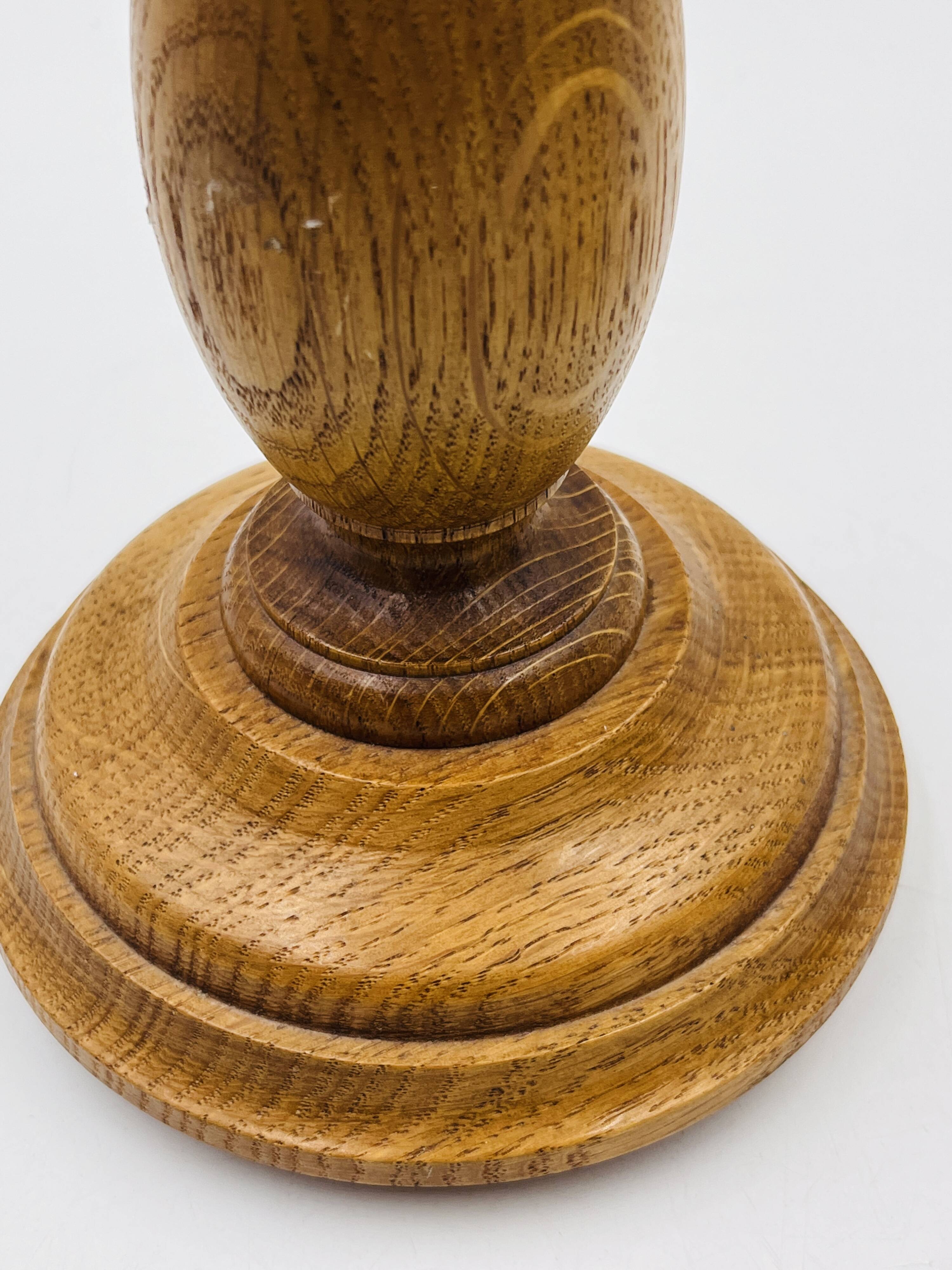 Pair of wooden candle holders