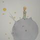 Antoine de Saint-Exupéry: The Little Prince on the asteroid, lithograph