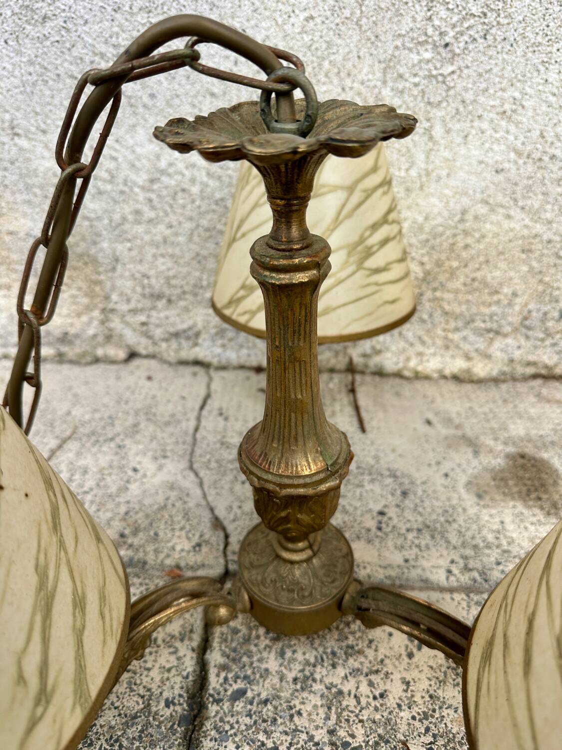 Antique Louis XV style chandelier in gilded bronze