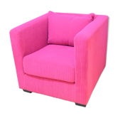 Fauteuil club forme cube vintage années 80 design - moderniste-minimaliste